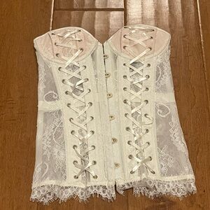 White lace corset
